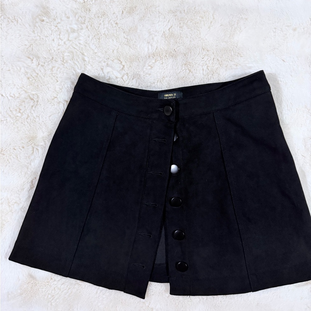Forever 21 Black Mini Skirt with Buttons
